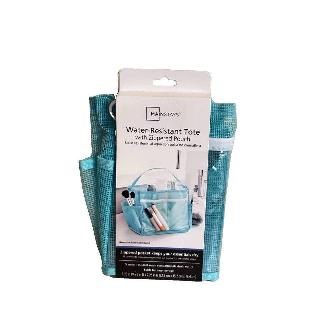 New - Mainstays Water Resistant Tote With Zipper Water - green